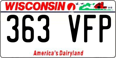 WI license plate 363VFP