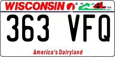 WI license plate 363VFQ