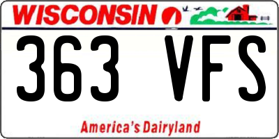 WI license plate 363VFS