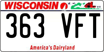 WI license plate 363VFT
