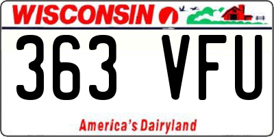 WI license plate 363VFU