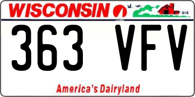 WI license plate 363VFV