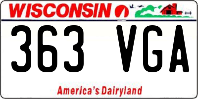 WI license plate 363VGA