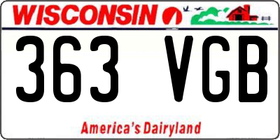 WI license plate 363VGB