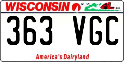 WI license plate 363VGC