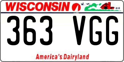WI license plate 363VGG