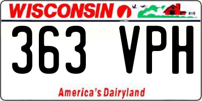 WI license plate 363VPH