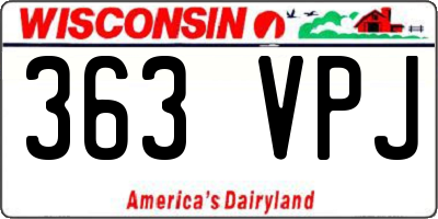 WI license plate 363VPJ