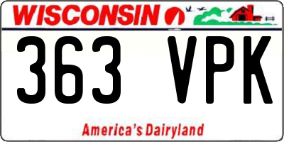 WI license plate 363VPK