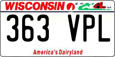 WI license plate 363VPL