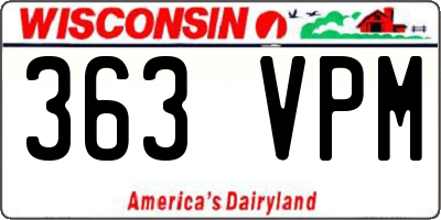 WI license plate 363VPM