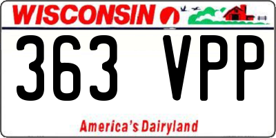WI license plate 363VPP