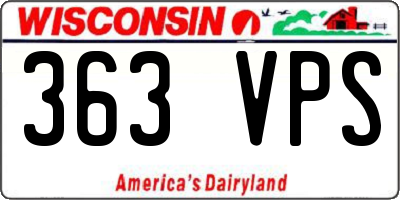 WI license plate 363VPS