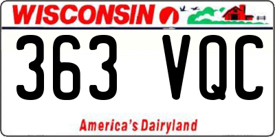 WI license plate 363VQC