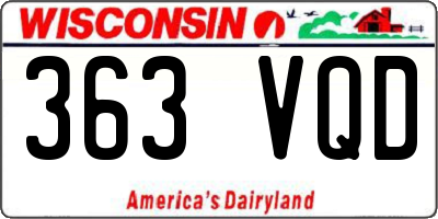 WI license plate 363VQD