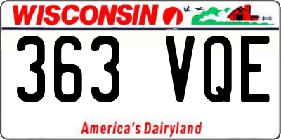 WI license plate 363VQE