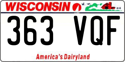 WI license plate 363VQF