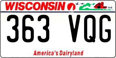 WI license plate 363VQG