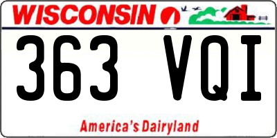 WI license plate 363VQI