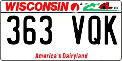 WI license plate 363VQK