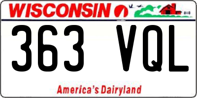 WI license plate 363VQL