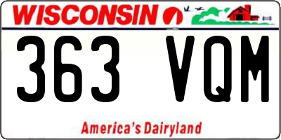 WI license plate 363VQM