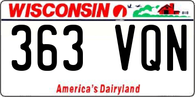WI license plate 363VQN
