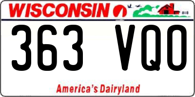 WI license plate 363VQO