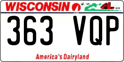 WI license plate 363VQP