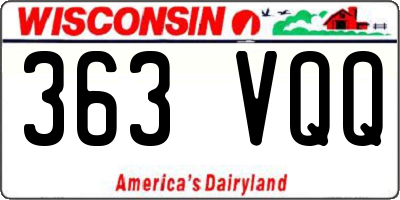 WI license plate 363VQQ