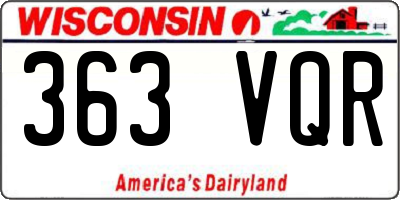 WI license plate 363VQR