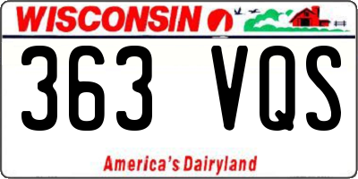WI license plate 363VQS