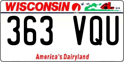 WI license plate 363VQU
