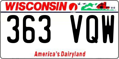 WI license plate 363VQW