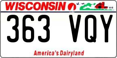 WI license plate 363VQY