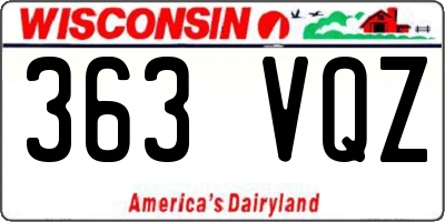 WI license plate 363VQZ