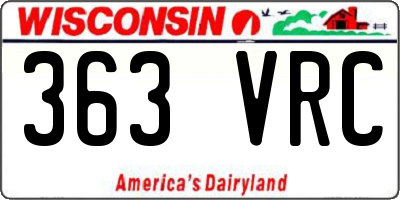 WI license plate 363VRC