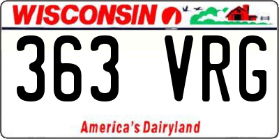 WI license plate 363VRG