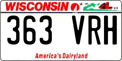 WI license plate 363VRH