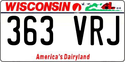 WI license plate 363VRJ