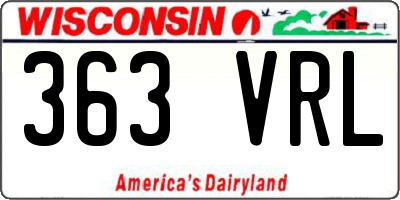 WI license plate 363VRL