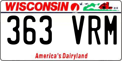 WI license plate 363VRM