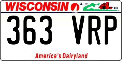 WI license plate 363VRP