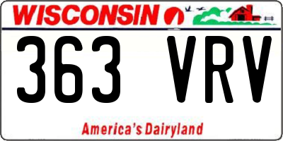WI license plate 363VRV