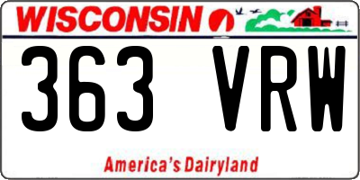 WI license plate 363VRW