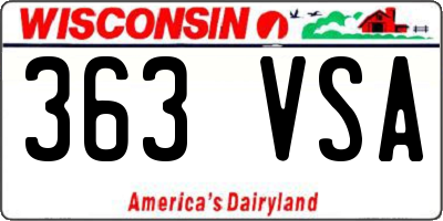 WI license plate 363VSA
