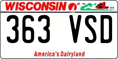 WI license plate 363VSD