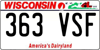 WI license plate 363VSF