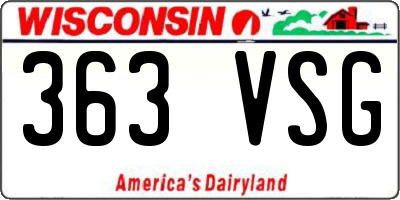 WI license plate 363VSG