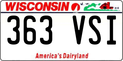WI license plate 363VSI